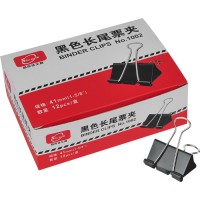 彩盒装黑色长尾票夹型号：1002
