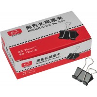 彩盒装黑色长尾票夹型号：1004