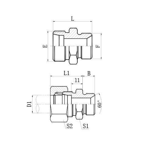 英管螺纹60°锥密封BSP THREAD 60 ° CONE SEALI